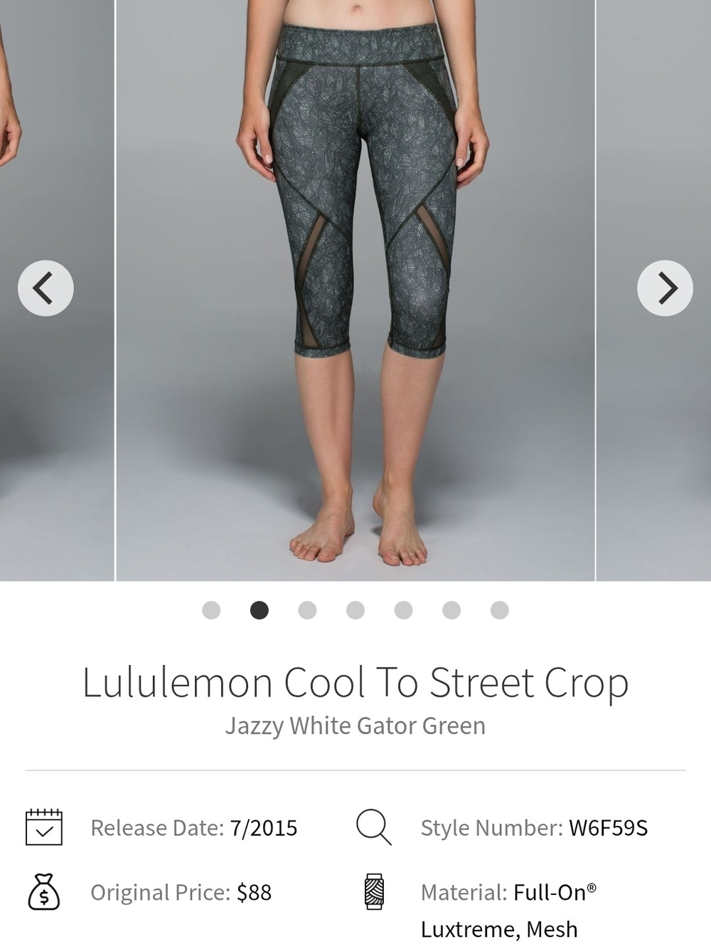 lululemon athletica Cool To Street Crop - Gator Green